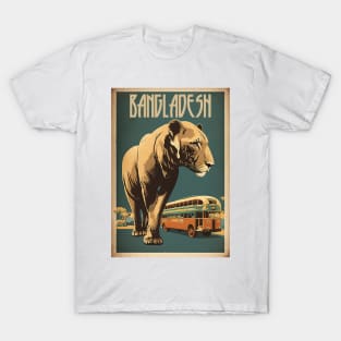 Bangladesh Tiger Vintage Travel Art Poster T-Shirt